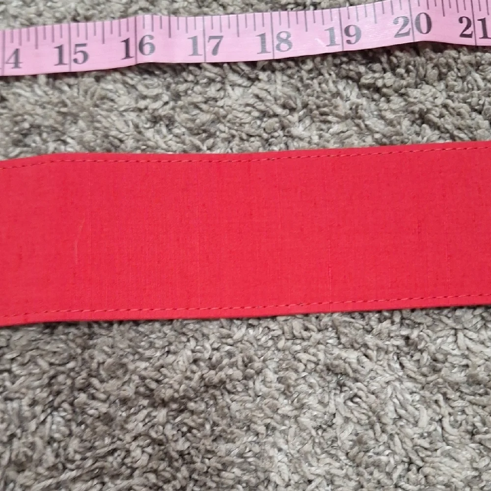 Unbranded Wide Red Fabric Belt- Gold Buckle - Size 8